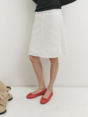 SIENA SEMI FLARED MIDI SKIRT_IVORY