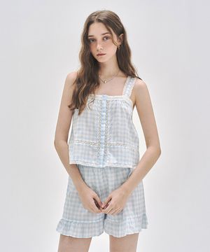 031A 글리밍 워터 슬리브리스 탑 & 쇼츠