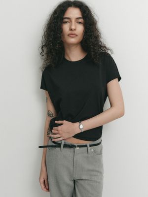 COMFY CUT-ON SLEEVE T-SHIRT_BLACK