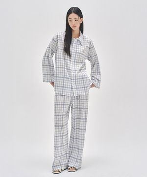 [Uni] 009A 트레사 롱 슬리브 탑 & 롱 팬츠_네이비