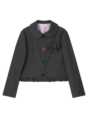 PETER PAN COLLAR RIBBON JACKET_CHARCOAL