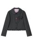 PETER PAN COLLAR RIBBON JACKET_CHARCOAL