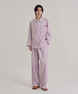 남녀공용 H317 스트림퍼플 긴소매 파자마 세트