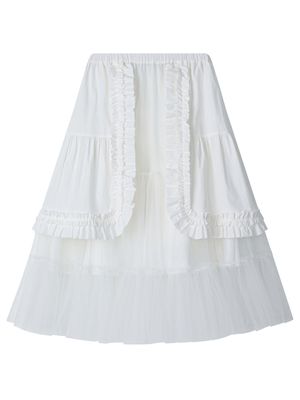 APRON LAYERD TULLE SKIRT_OFF WHITE