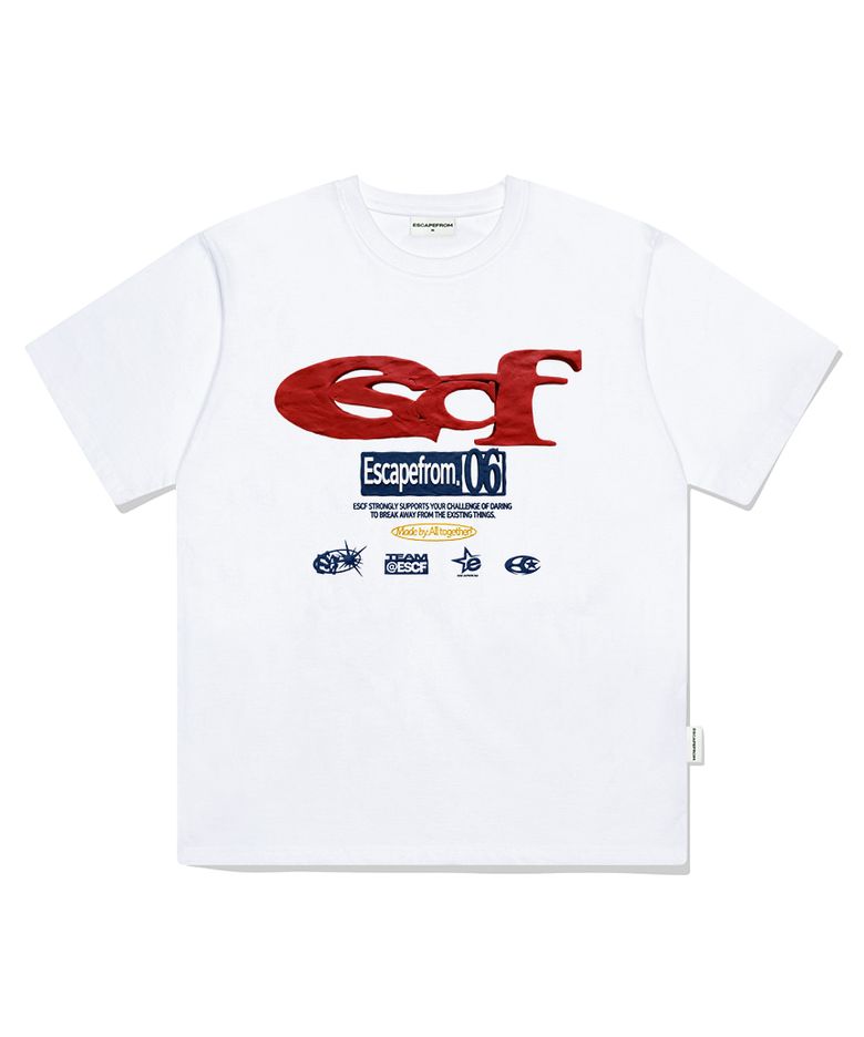 클레이 ESCF 로고콜라주 프린트 오버핏 반팔티 [2color]