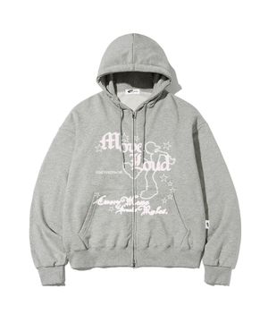 무브 라우드 프린트 투웨이 후드집업 그레이