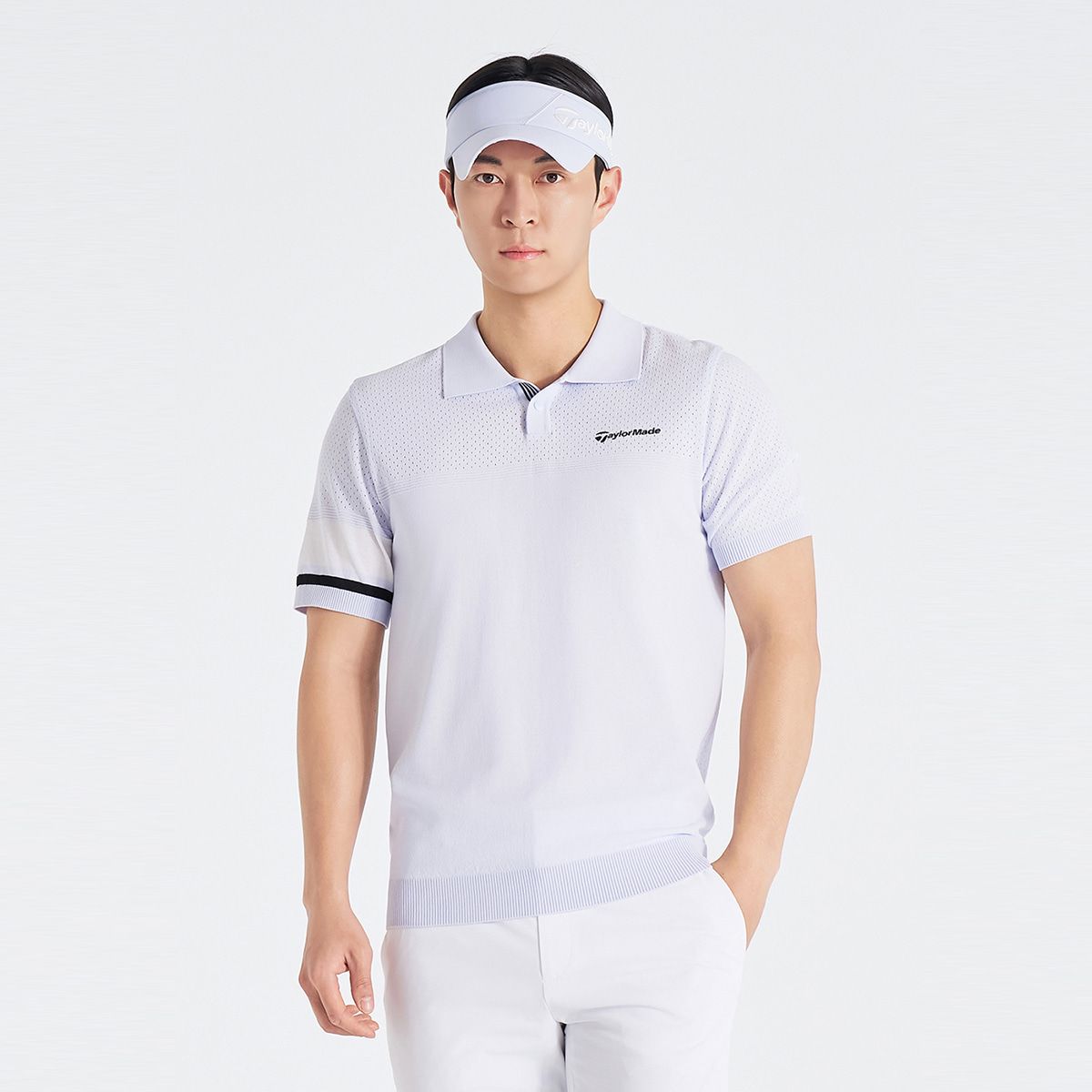 테일러메이드 어패럴(TAYLORMADE APPAREL) 26SS 남성 소매 배색 카라 반팔 니트 TS6-21HG23-940