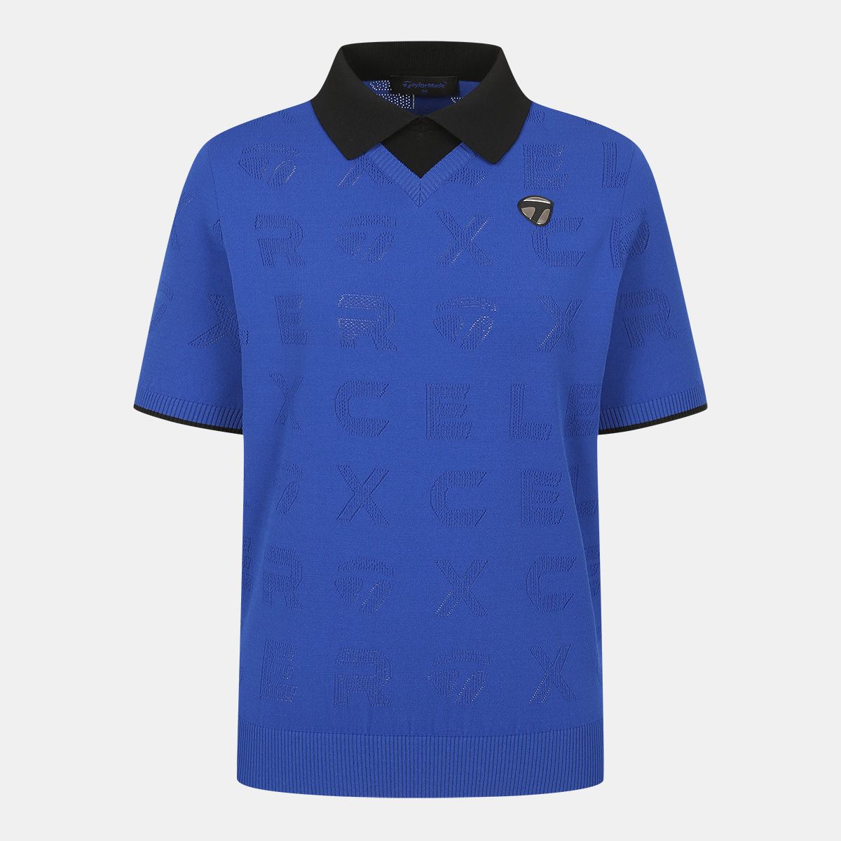 테일러메이드 어패럴(TAYLORMADE APPAREL) 26SS 여성 전판 레터링 카라 반팔 니트 TS6-61HG22-907