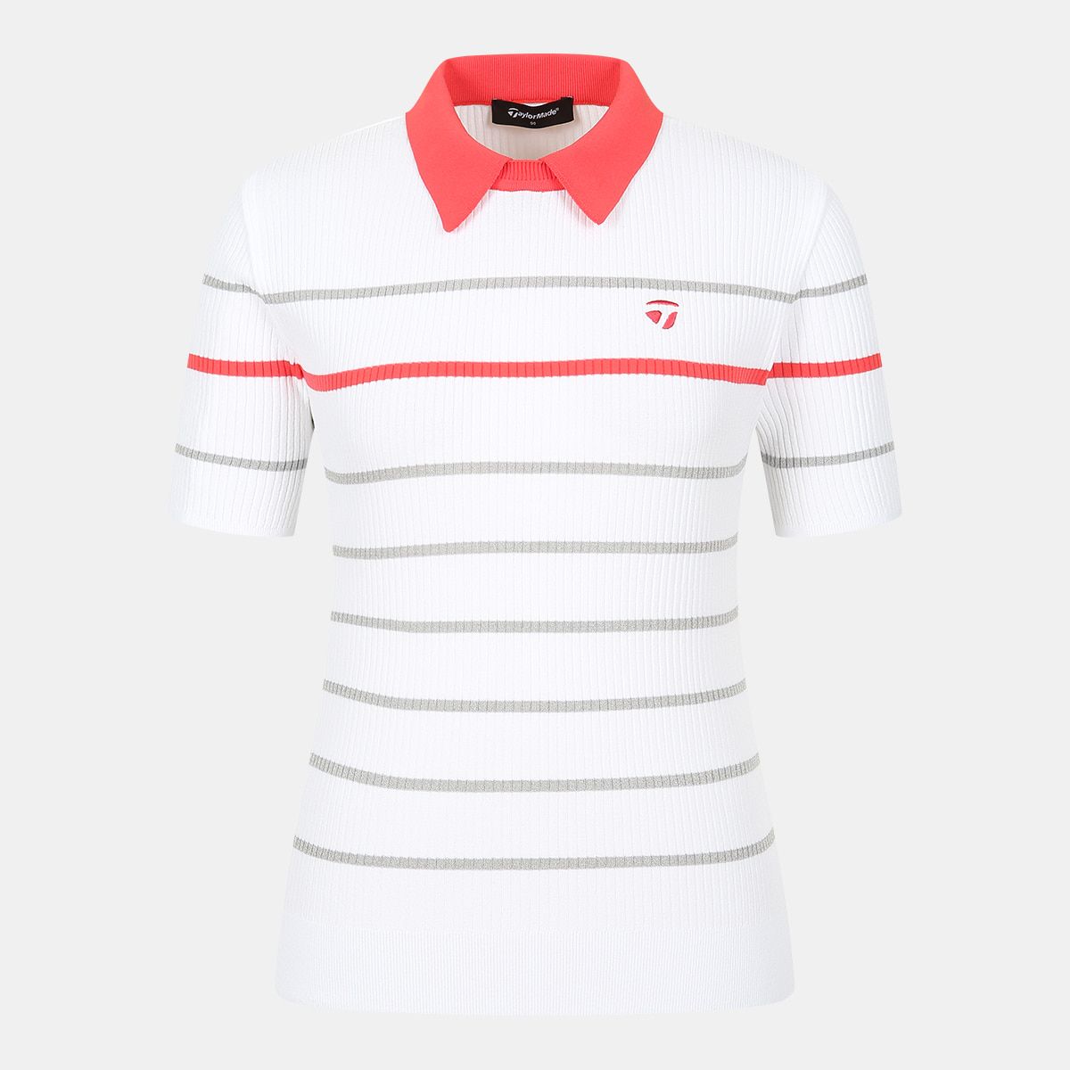 테일러메이드 어패럴(TAYLORMADE APPAREL) 26SS 여성 스트라이프 카라 반팔 니트 TS6-61HG23-100