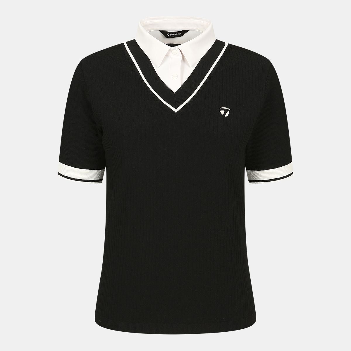 테일러메이드 어패럴(TAYLORMADE APPAREL) 26SS 여성 레이어드룩 카라 반팔 니트 TS6-61HG24-199