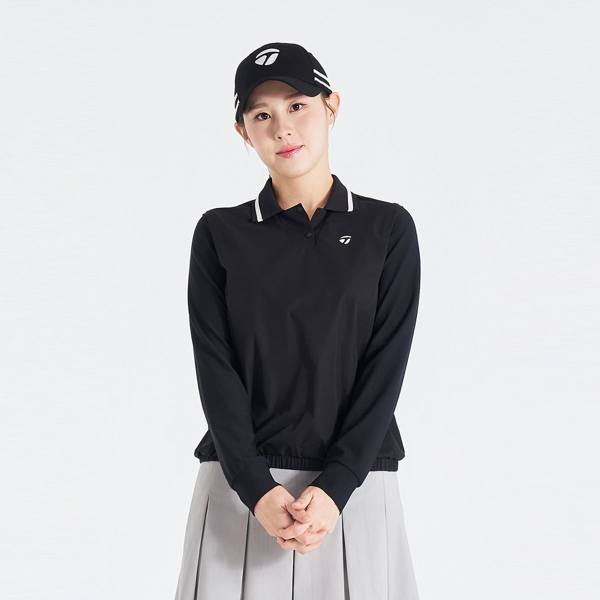 테일러메이드 어패럴(TAYLORMADE APPAREL) 26SS 여성 우븐 하이브리드 카라 티셔츠 TT6-52HG41-199