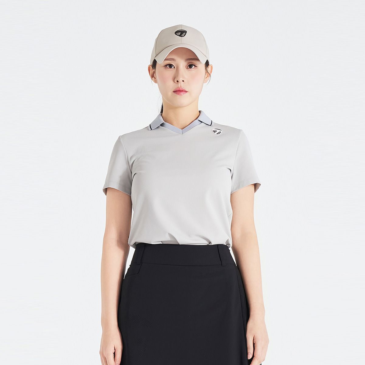 테일러메이드 어패럴(TAYLORMADE APPAREL) 26SS 여성 변형 카라 반팔 티셔츠 TT6-61HG42-190