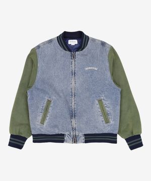 Denim Varsity Jacket Light Blue L