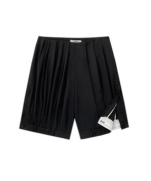 Side zipper slit Bermuda pants