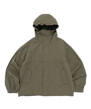 피쉬테일 크롭 야상 후드 점퍼 (카키)