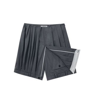 Layered skirt tuck pants (short ver.)