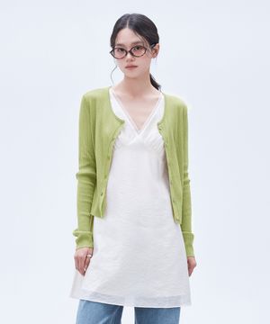 [에센셜] 린넨 시스루 골지 가디건_MIWCKG510T