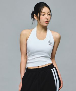 아이비리그 홀터넥 슬리브리스 (WHITE)