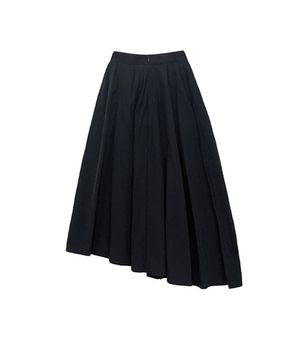 Unbalanced pintuck skirt