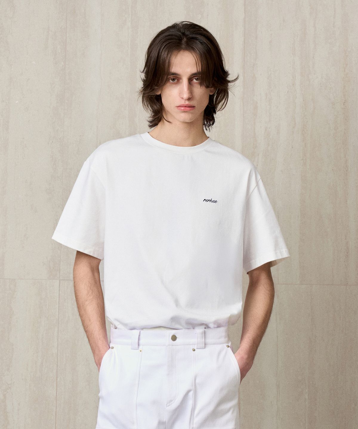 리이 맨(RERHEE MEN) LOGO BACK OVERSIZED T-SHIRT WHITE