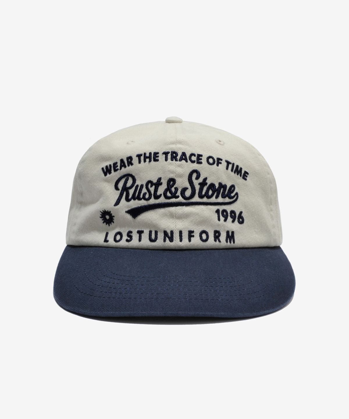 러스트앤스톤(RUSTANDSTONE) 타임 트레이스 볼캡 아이보리/네이비 _Time Trace Ball Cap Ivory/Navy