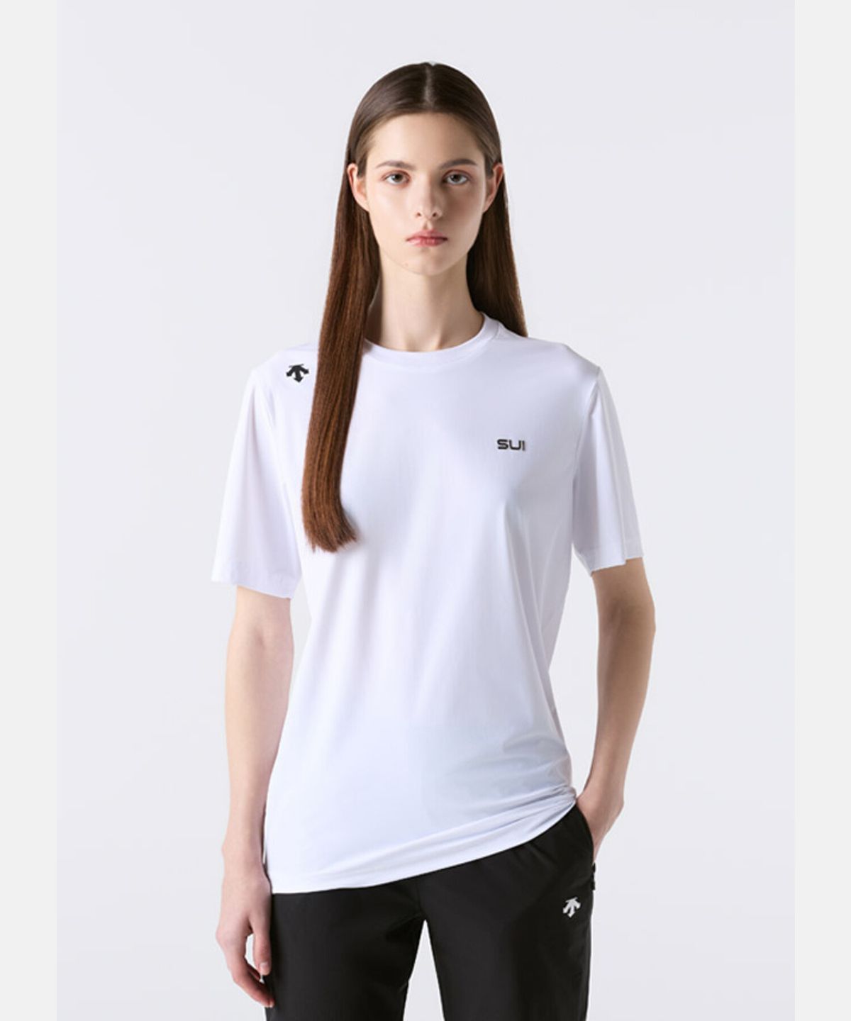 데상트(DESCENTE) 스위스 트라이애슬론 트리코트 반팔 티셔츠 화이트 SR223ITS54
