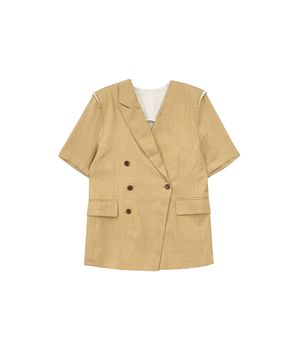 New beige origami half sleeve jacket