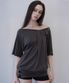 Off-Shoulder Draped Mini Dress (Charcoal)