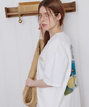 마가린 프린팅 오버핏 반팔티 아이보리