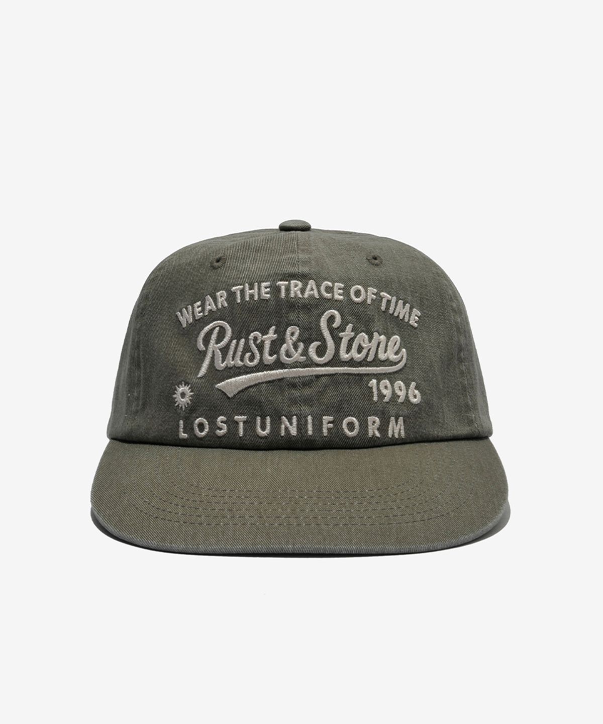 러스트앤스톤(RUSTANDSTONE) 타임 트레이스 볼캡 카키_Time Trace Ball Cap Khaki