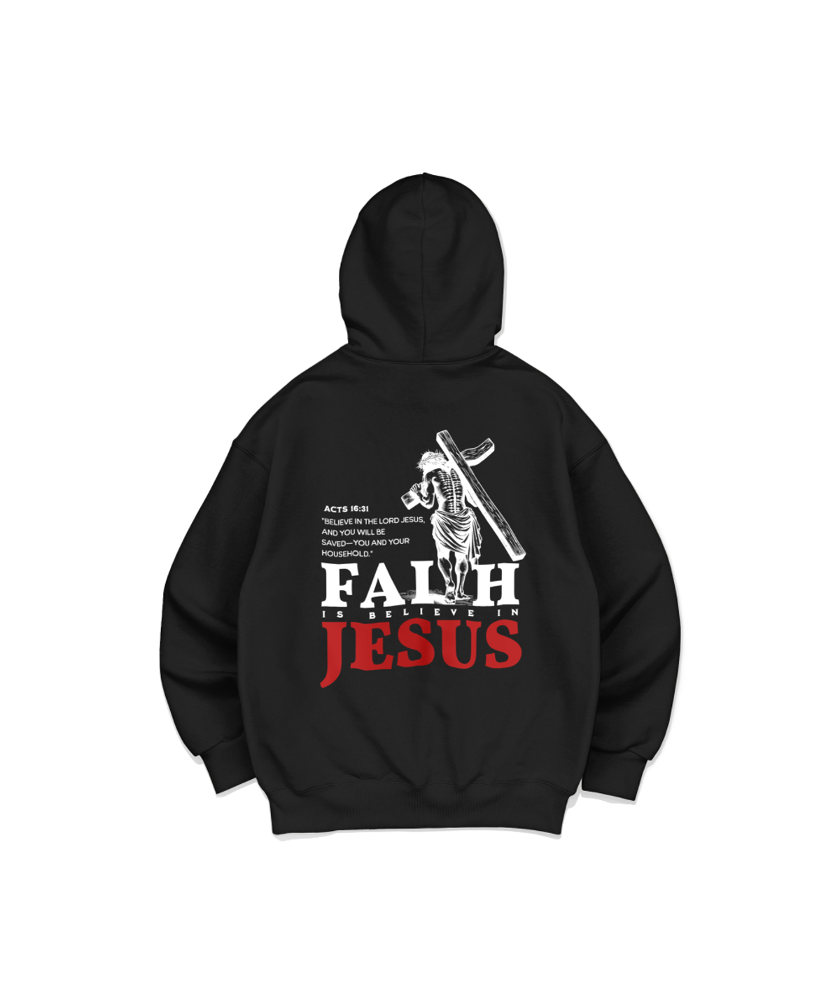 메이드한멋(MADEHANMUT) FAITH IN JESUS 십자가 프린팅 후드티셔츠