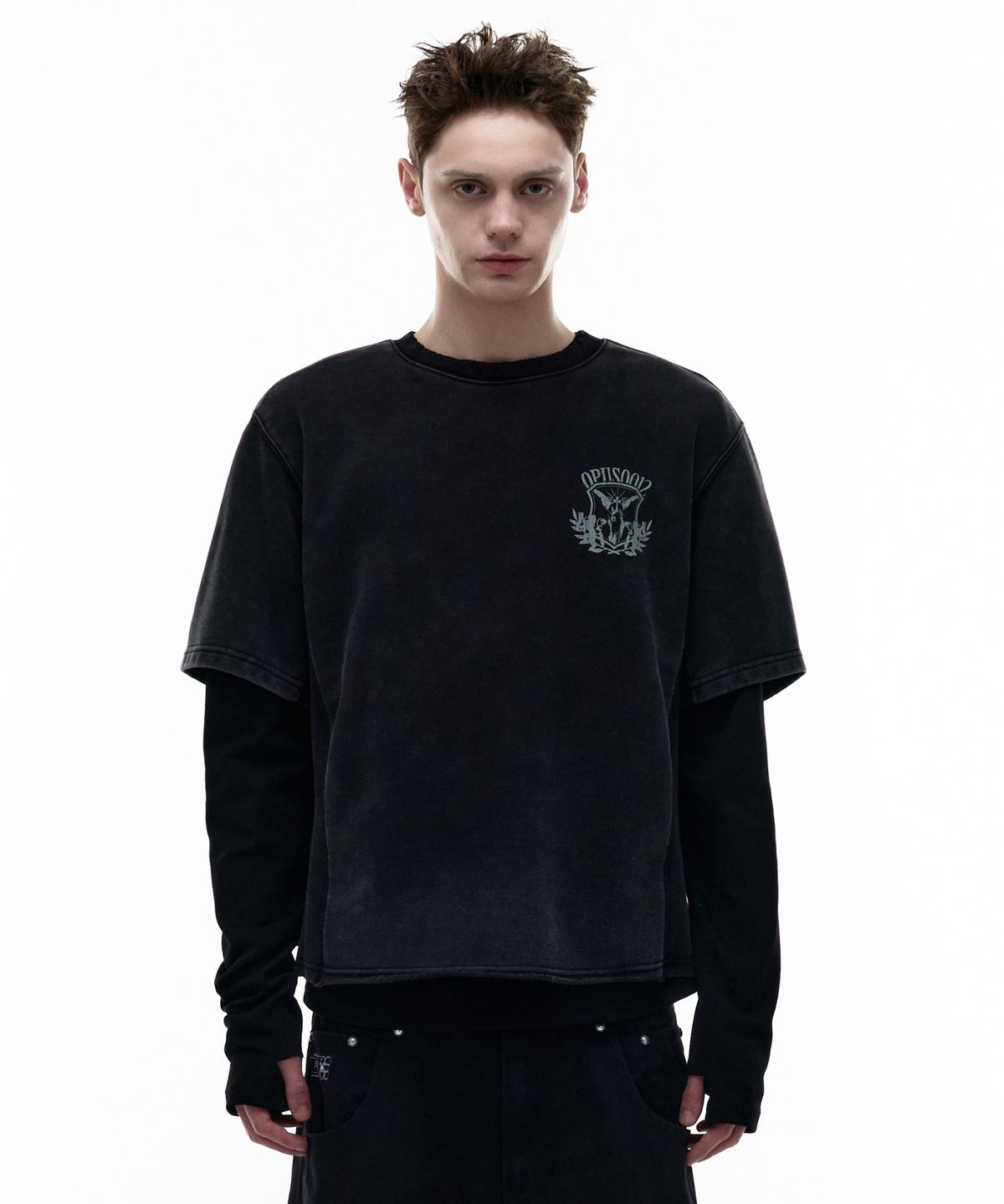 오퍼스 0012(OPUS 0012) Op. 07 TRIUMPH LAYERED LONG SLEEVE BLACK