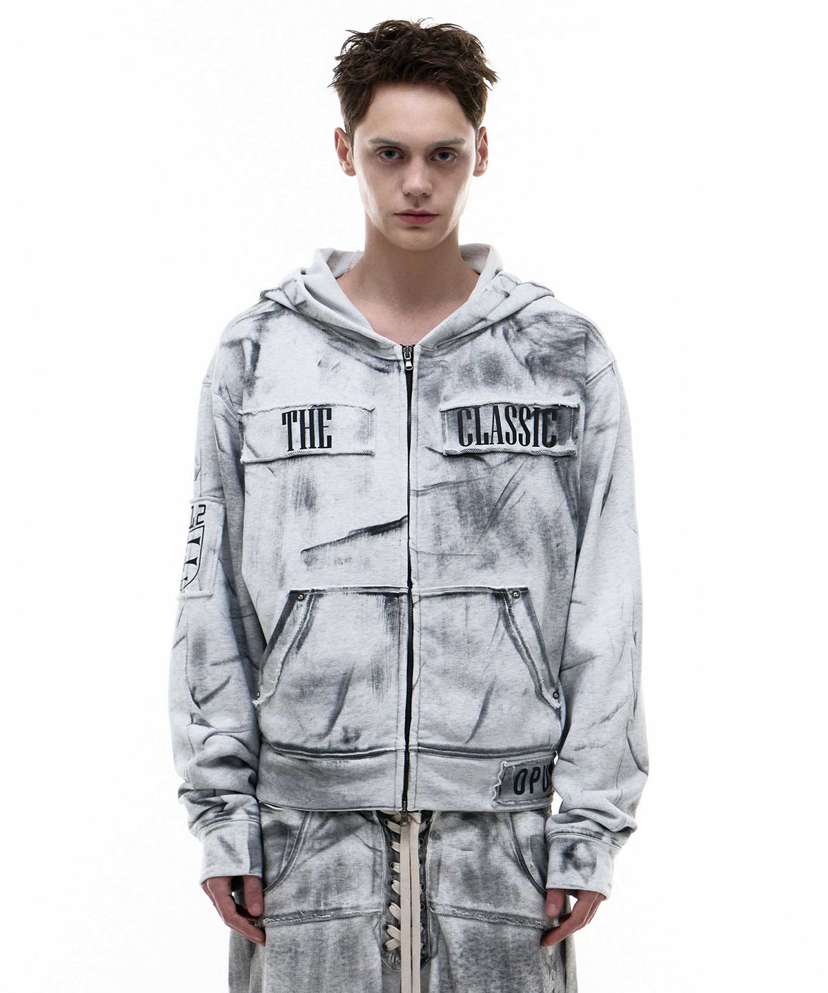 오퍼스 0012(OPUS 0012) Op. 07 UNIF HOOD ZIP-UP DIRTY WHITE