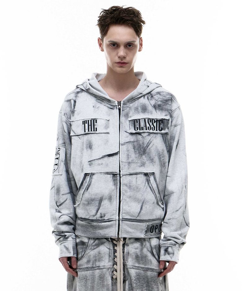 Op. 07 UNIF HOOD ZIP-UP DIRTY WHITE