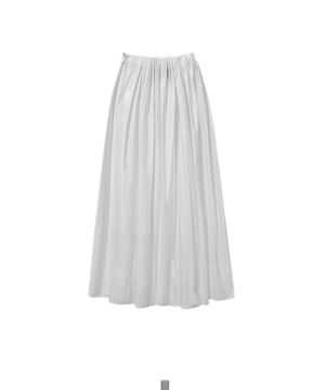 Pleated slit skirt