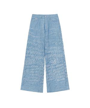 Denim logo stitch pants