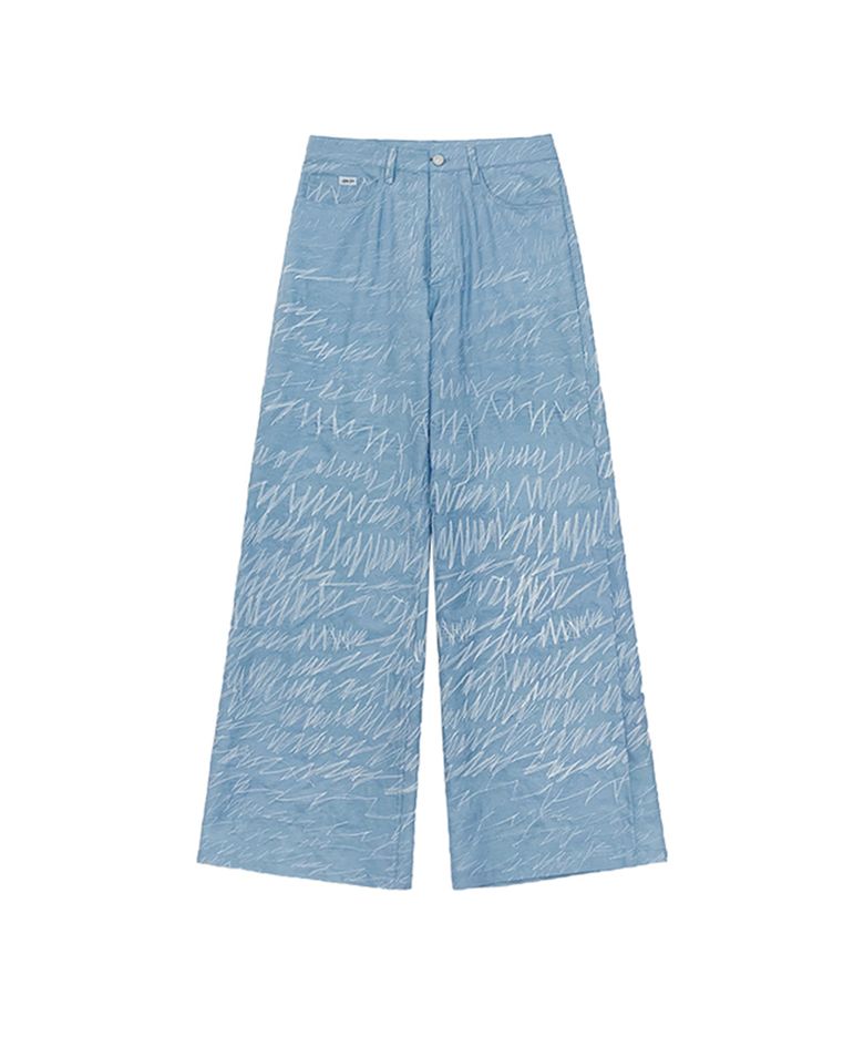 Denim logo stitch pants