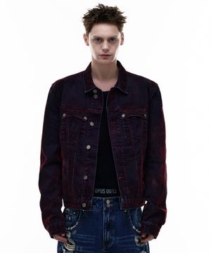 Op. 03 OMEN VELVET DENIM JACKET BURGUNDY