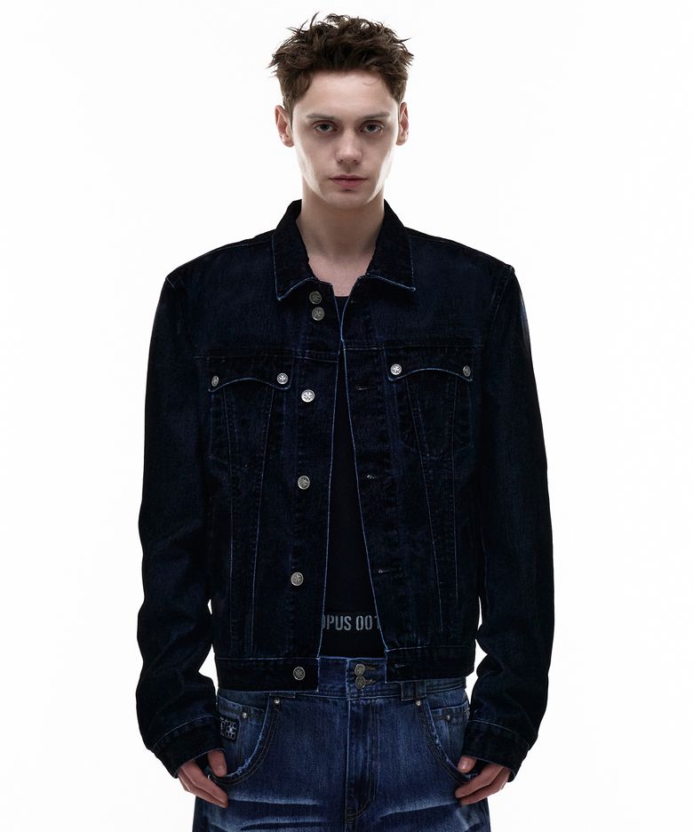 Op. 03 OMEN VELVET DENIM JACKET BLACK