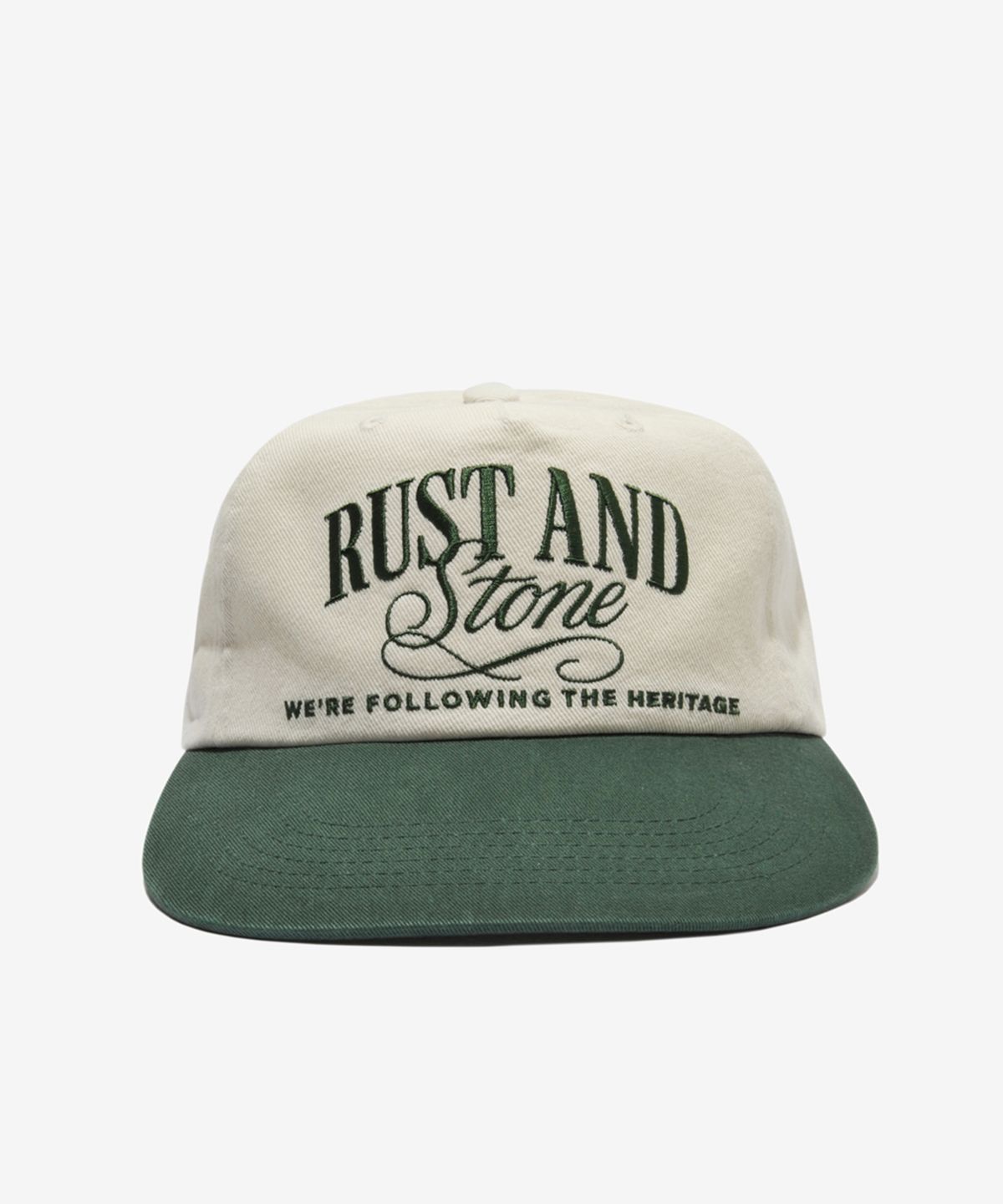 러스트앤스톤(RUSTANDSTONE) 아치로고 볼캡 아이보리/그린_Arch Logo Ball Cap Ivory/Green