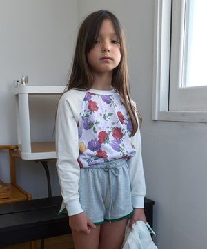 5101. 플라워 래글런 티셔츠 _ 아이보리