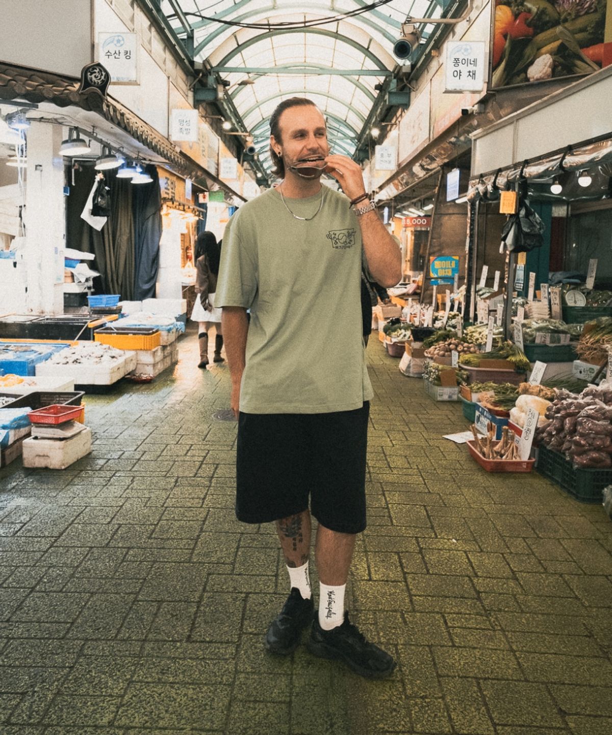 마크곤잘레스(MARK GONZALES) 데님 버뮤다 팬츠 - BLACK