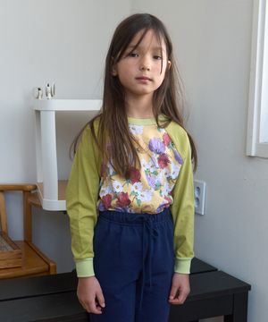 5101. 플라워 래글런 티셔츠 _ 옐로우그린