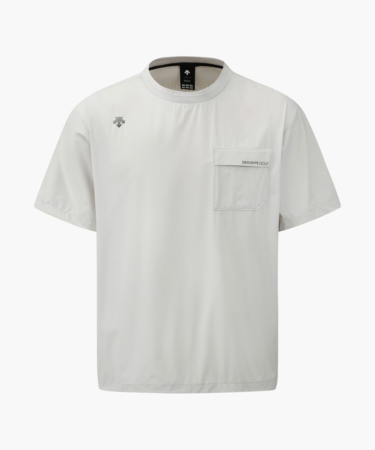 데상트 골프(DESCENTE GOLF) 남성 우븐 라운드 반팔 티셔츠  DQ11MFNS3Q