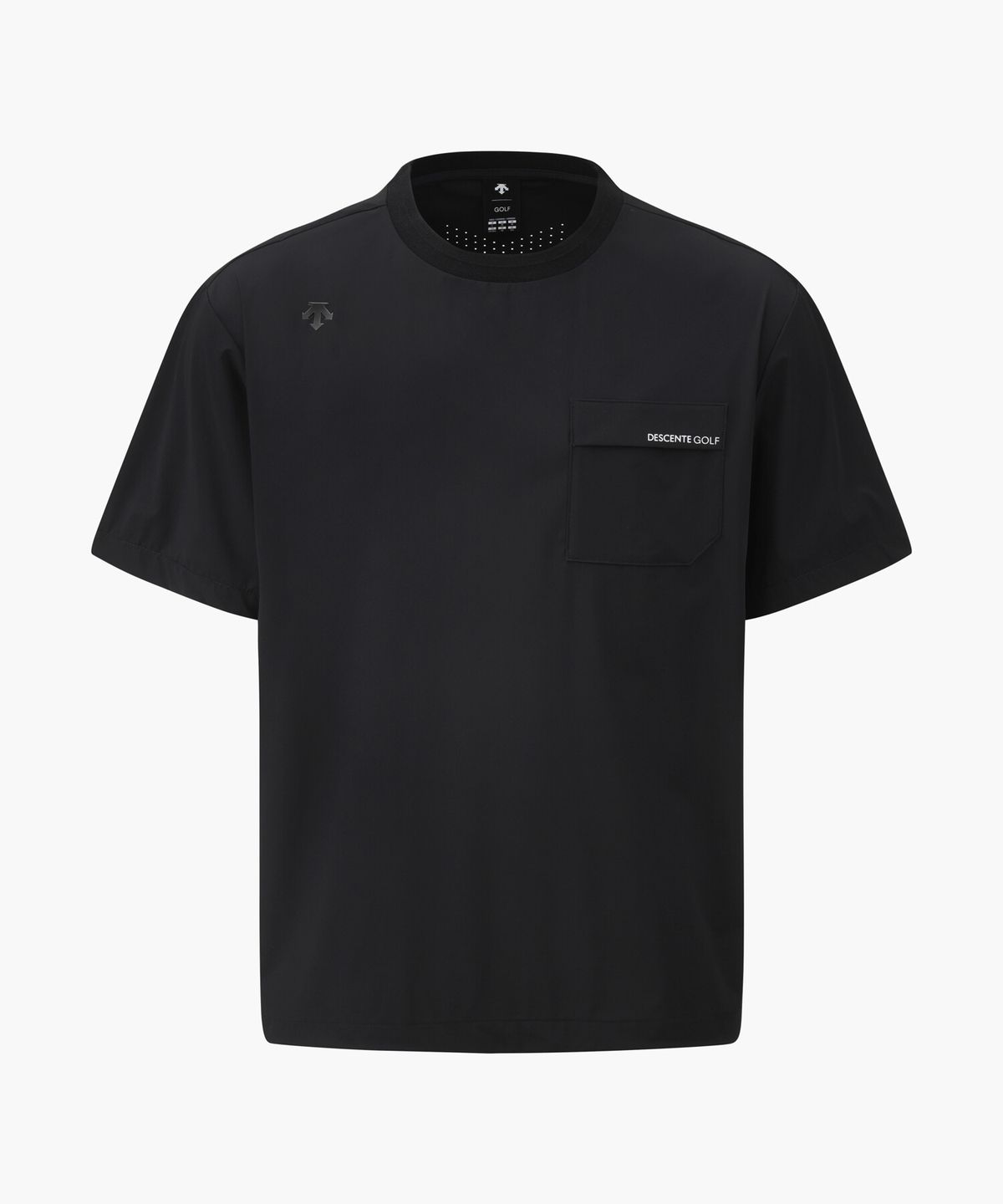 데상트 골프(DESCENTE GOLF) 남성 우븐 라운드 반팔 티셔츠  DQ11MFNS3Q