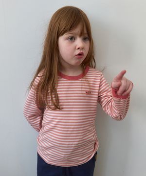 5102. 포그 스트라이프 티셔츠 _ 피치