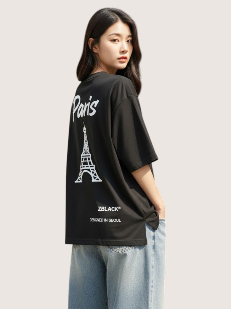 패션위크 시티 파리 7부 티셔츠(BLACK)