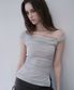Draped Strap Sleeveless Top (Light Gray)