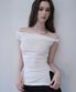 Draped Strap Sleeveless Top (White)