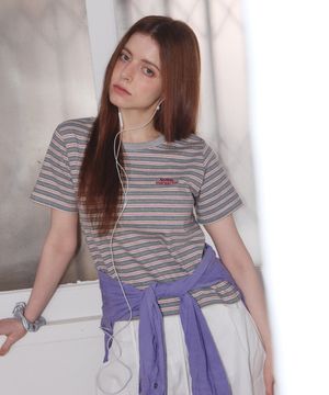 히포 스트라이프 반팔티 그레이